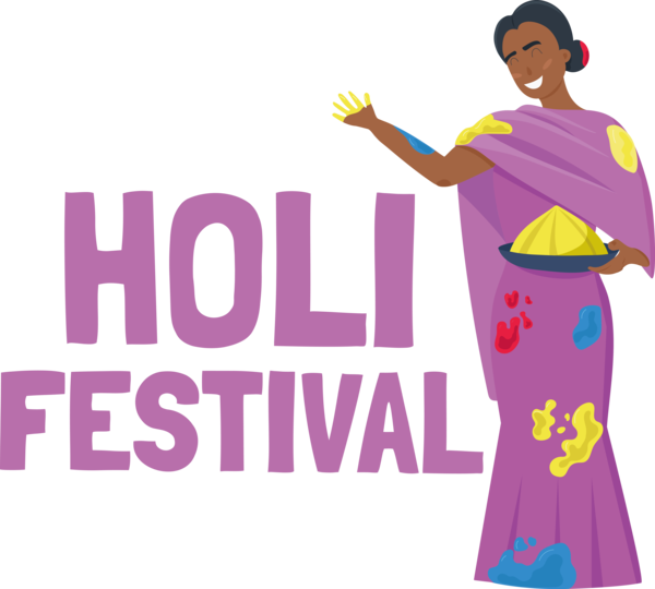 Transparent Holi Logo Clothing Cartoon for Happy Holi for Holi