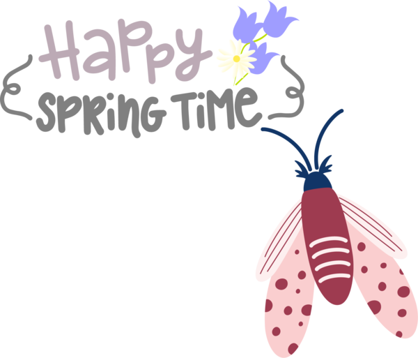 Transparent Easter Butterflies Design Cartoon for Hello Spring for Easter