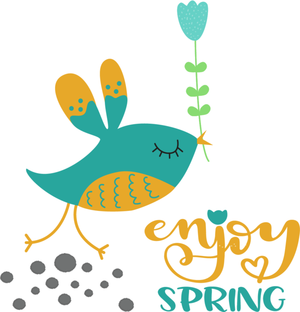 Transparent Easter Birds Vector Drawing for Hello Spring for Easter