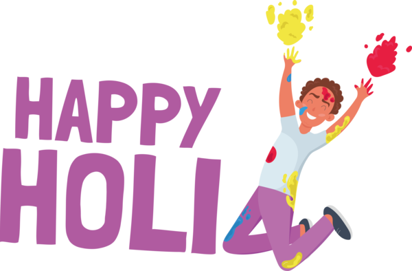 Transparent Holi Human Cartoon Logo for Happy Holi for Holi
