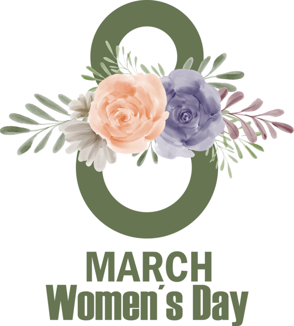 Transparent International Women's Day Flower Floral design FLOWER FRAME for Women's Day for International Womens Day
