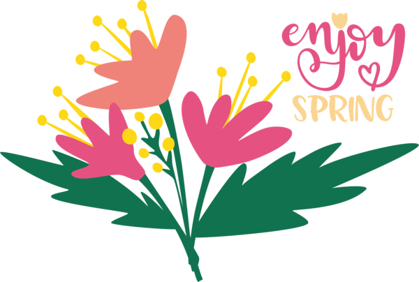 Transparent Easter Flower FLOWER FRAME Floral design for Hello Spring for Easter