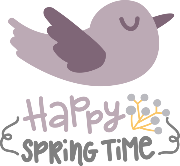 Transparent Easter Birds Design Cartoon for Hello Spring for Easter