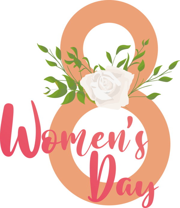 Transparent International Women's Day Design Flower Floral design for Women's Day for International Womens Day