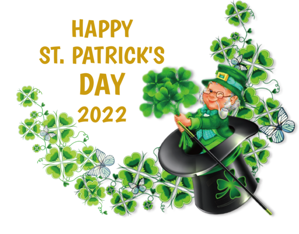 Transparent St. Patrick's Day Four-leaf clover for Saint Patrick for St Patricks Day