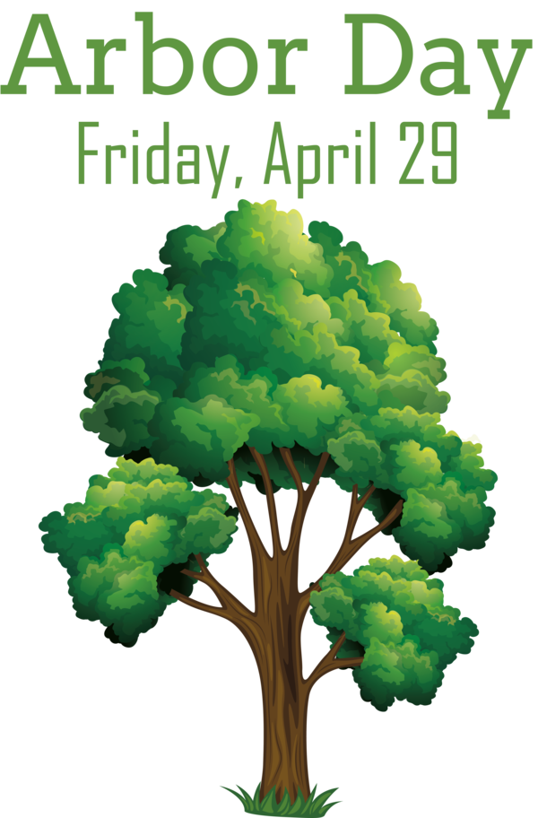 Transparent Arbor Day Tree Tree planting Design for Happy Arbor Day for Arbor Day