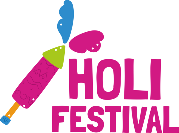 Transparent Holi Design Logo Magenta for Happy Holi for Holi