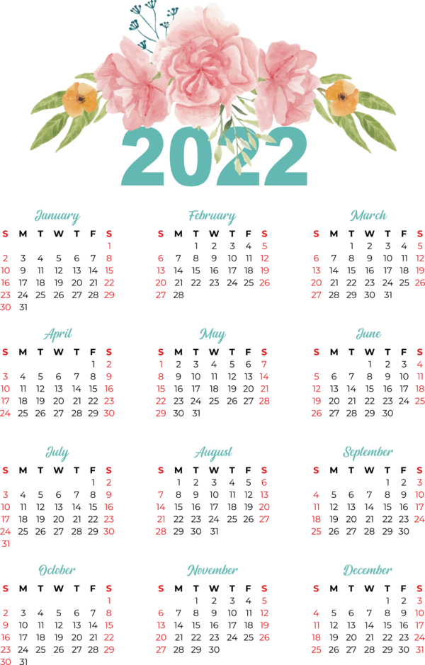 Transparent New Year calendar Month Calendar date for Printable 2022 Calendar for New Year