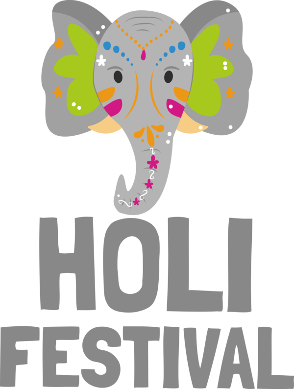 Transparent Holi Elephants Indian elephant Elephant for Happy Holi for Holi