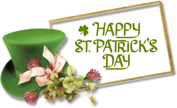 Transparent St. Patrick's Day Floral design Design Font for Saint Patrick for St Patricks Day