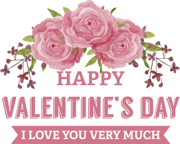 Transparent Valentine's Day Flower Floral design Rose for Valentines for Valentines Day
