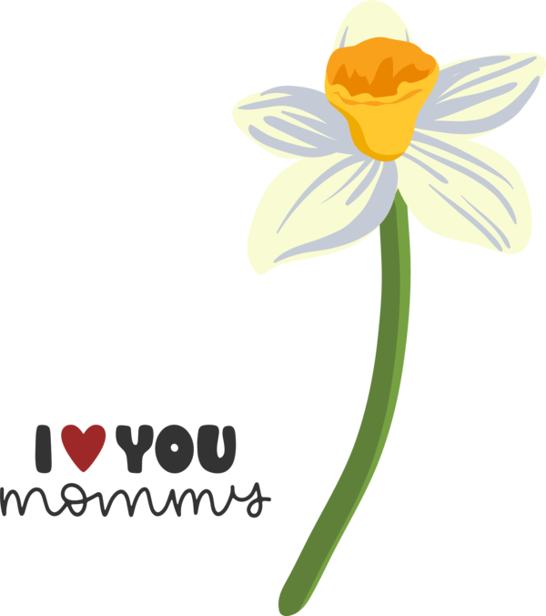 Transparent Mother's Day Plant stem Butterflies Logo for Love You Mom for Mothers Day