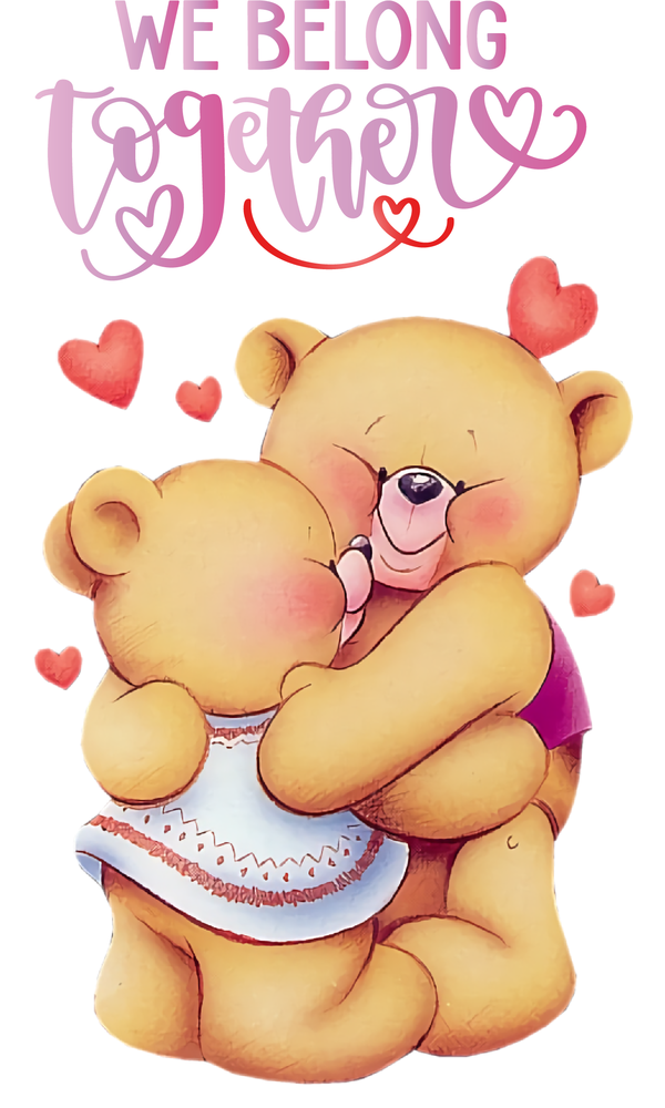 Transparent Valentine's Day National Hugging Day Hug good for Teddy Bear for Valentines Day