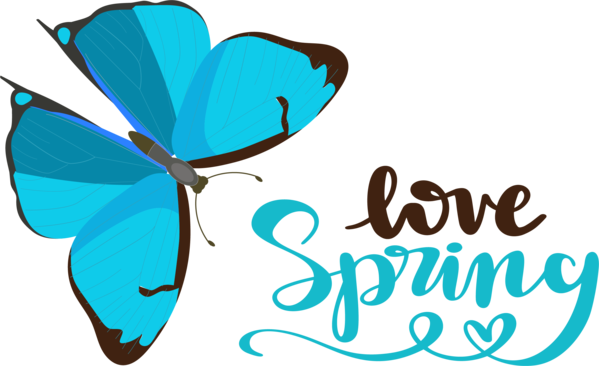 Transparent Easter Butterflies Logo Flower for Hello Spring for Easter