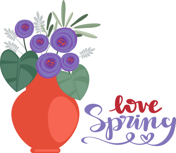 Transparent Easter Design Floral design Painting for Hello Spring for Easter