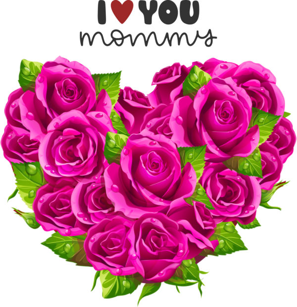 Transparent Mother's Day Rose Flower Flower bouquet for Love You Mom for Mothers Day