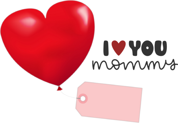 Transparent Mother's Day M-095 Design Font for Love You Mom for Mothers Day