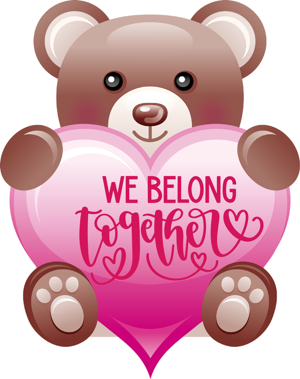Transparent Valentine's Day Heart Cuteness Cartoon for Teddy Bear for Valentines Day