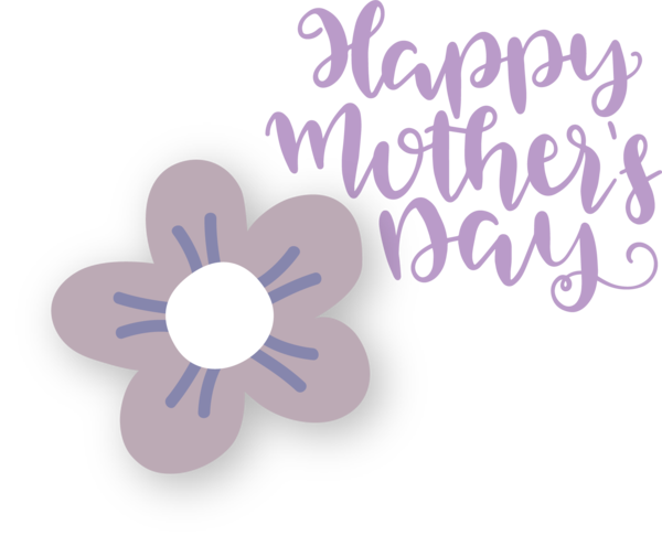 Transparent Mother's Day Flower Violet Design for Happy Mother's Day for Mothers Day