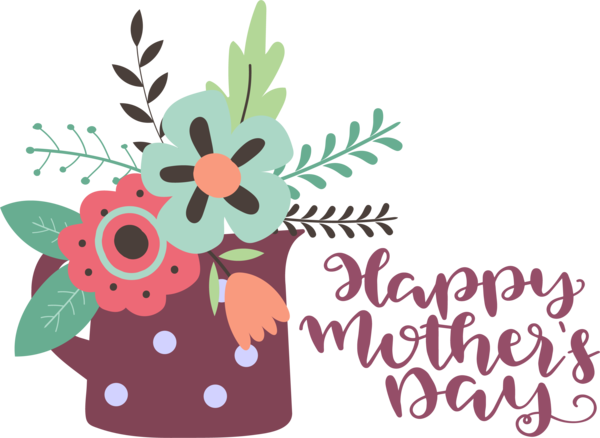 Transparent Mother's Day Design Flower Floral design for Happy Mother's Day for Mothers Day