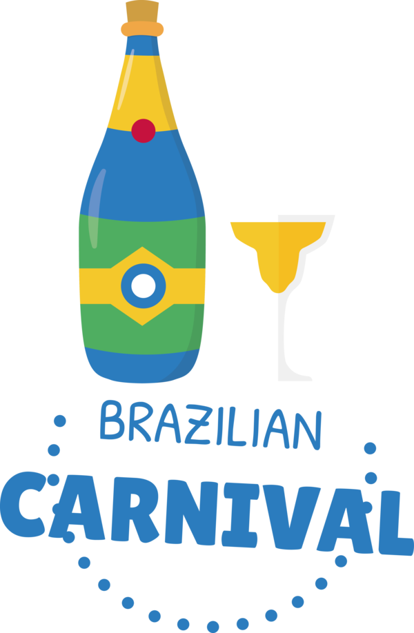 Transparent Brazilian Carnival Logo Line Bottle for Carnaval do Brasil for Brazilian Carnival