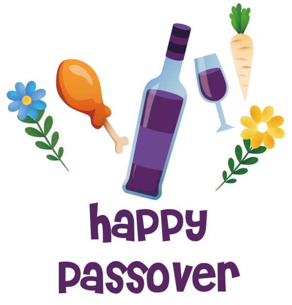 Transparent Passover Design Logo Line for Happy Passover for Passover