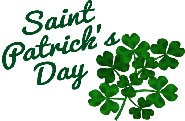 Transparent St. Patrick's Day Leaf Shamrock Green for Four Leaf Clover for St Patricks Day