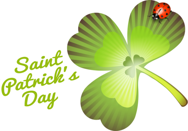 Transparent St. Patrick's Day Flower Plant stem Leaf for Four Leaf Clover for St Patricks Day