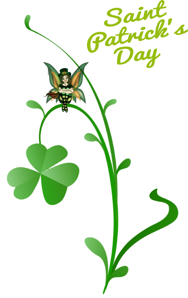 Transparent St. Patrick's Day Leaf Plant stem Herbaceous plant for Four Leaf Clover for St Patricks Day