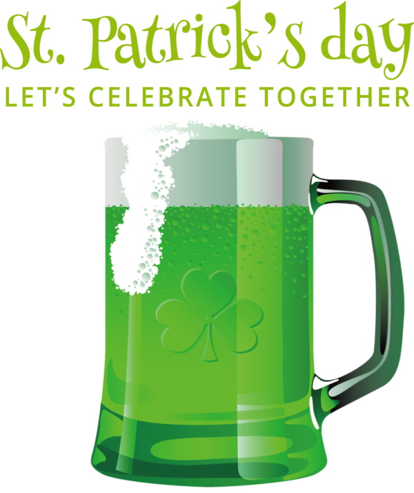 Transparent St. Patrick's Day Mug Design Line for Green Beer for St Patricks Day