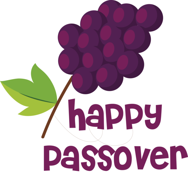 Transparent Passover Flower Grape Logo for Happy Passover for Passover