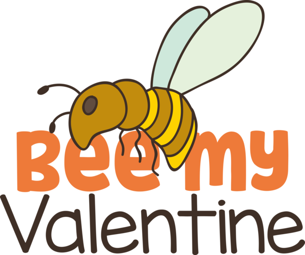 Transparent Valentine's Day Bees Cartoon Logo for Valentines Day Quotes for Valentines Day