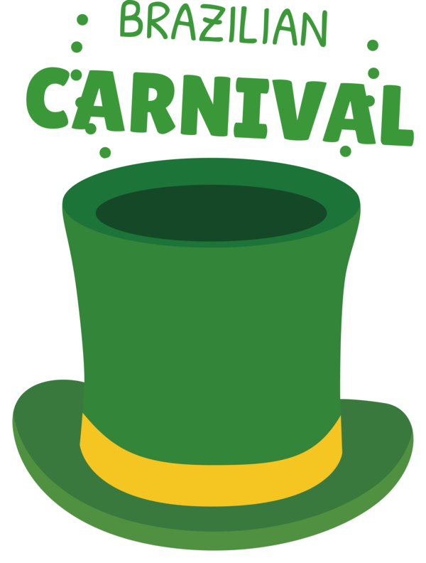 Transparent Brazilian Carnival Symbol Green Hat for Carnaval do Brasil for Brazilian Carnival