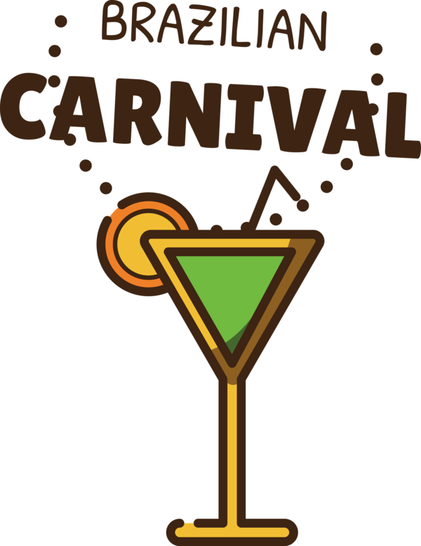 Transparent Brazilian Carnival Martini Glass Logo for Carnaval do Brasil for Brazilian Carnival