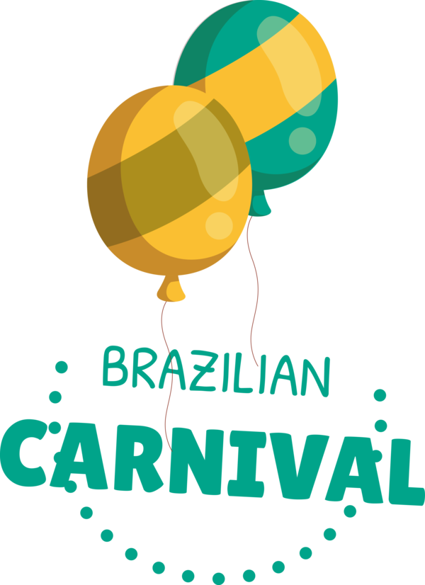 Transparent Brazilian Carnival Logo Balloon Line for Carnaval do Brasil for Brazilian Carnival