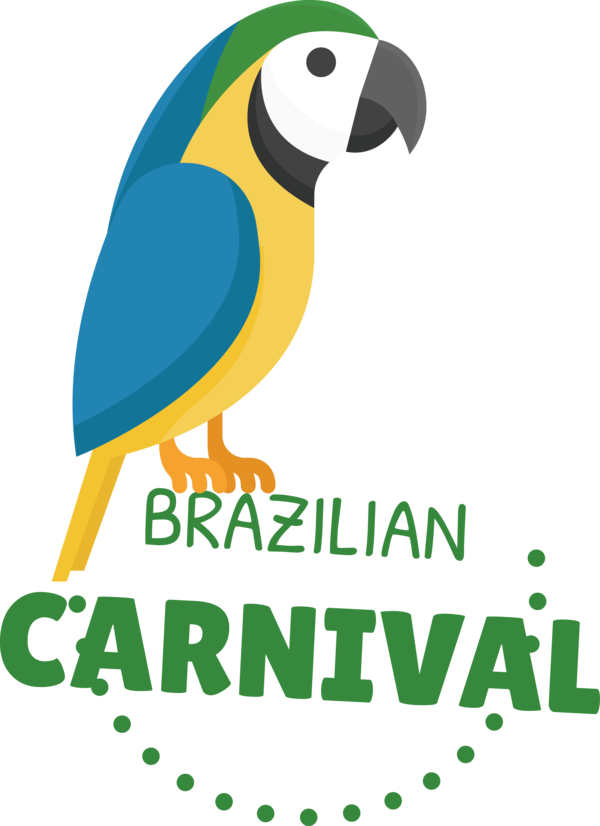 Transparent Brazilian Carnival Parrots Macaw Birds for Carnaval do Brasil for Brazilian Carnival