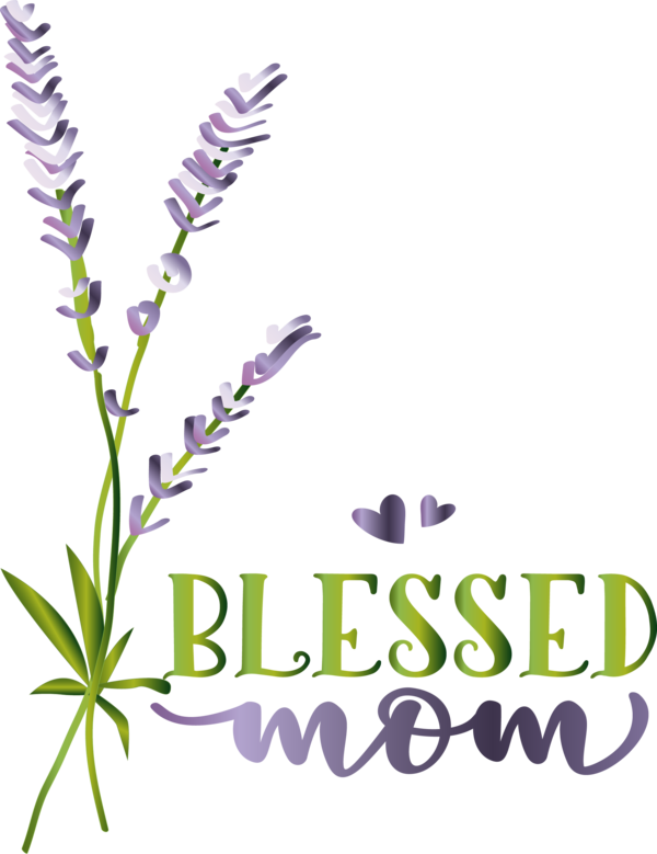 Transparent Mother's Day Design Drawing Floral design for Blessed Mom for Mothers Day