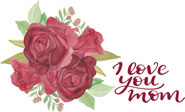 Transparent Mother's Day Flower bouquet Floral design Flower for Love You Mom for Mothers Day