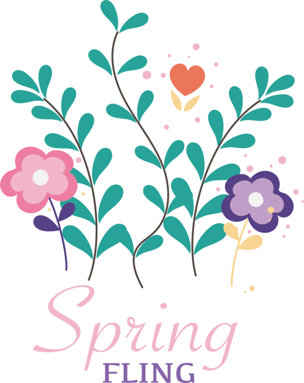 Transparent Easter Floral design Design Drawing for Hello Spring for Easter