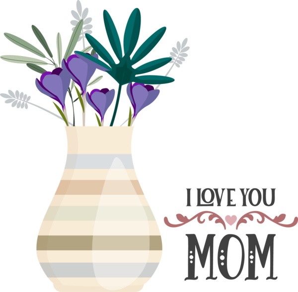 Transparent Mother's Day Design Mother's Day Floral design for Love You Mom for Mothers Day
