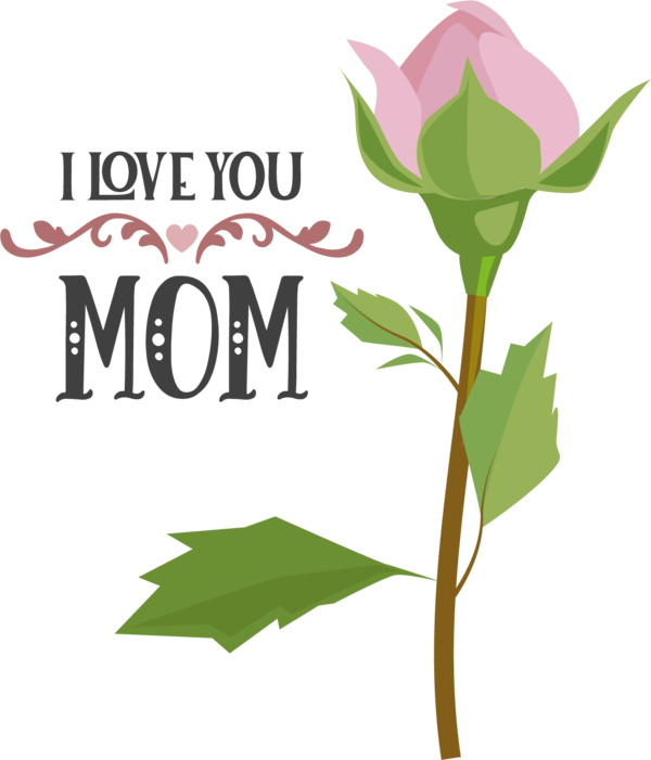 Transparent Mother's Day Design Christmas Graphics Transparency for Love You Mom for Mothers Day