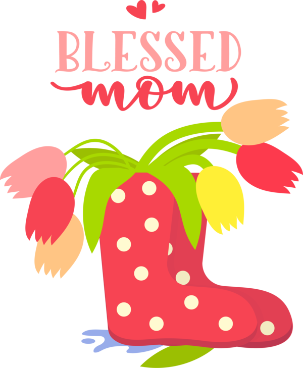 Transparent Mother's Day Pixel Pixel art Design for Blessed Mom for Mothers Day