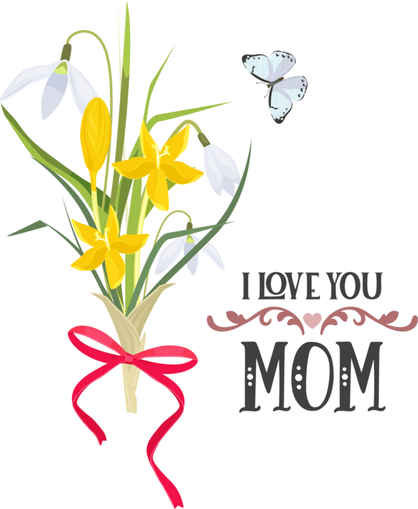 Transparent Mother's Day Design Drawing Transparency for Love You Mom for Mothers Day