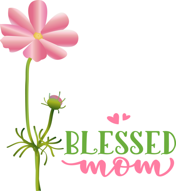 Transparent Mother's Day Floral design Flower Design for Blessed Mom for Mothers Day