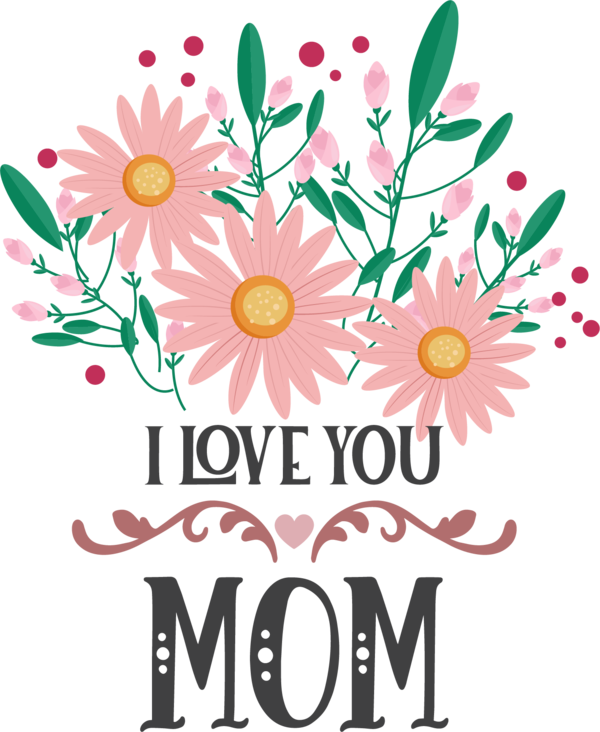 Transparent Mother's Day Mother's Day Design for Love You Mom for Mothers Day
