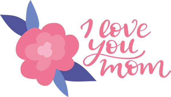 Transparent Mother's Day Flower Floral design Logo for Love You Mom for Mothers Day