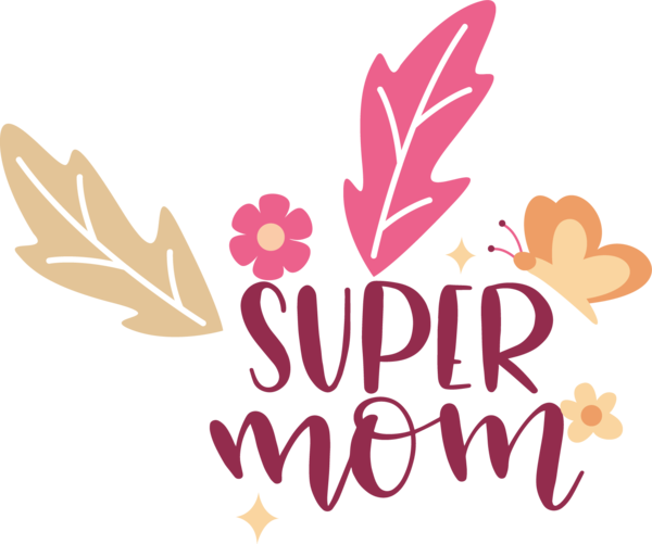 Transparent Mother's Day Design Leaf Floral design for Happy Mother's Day for Mothers Day