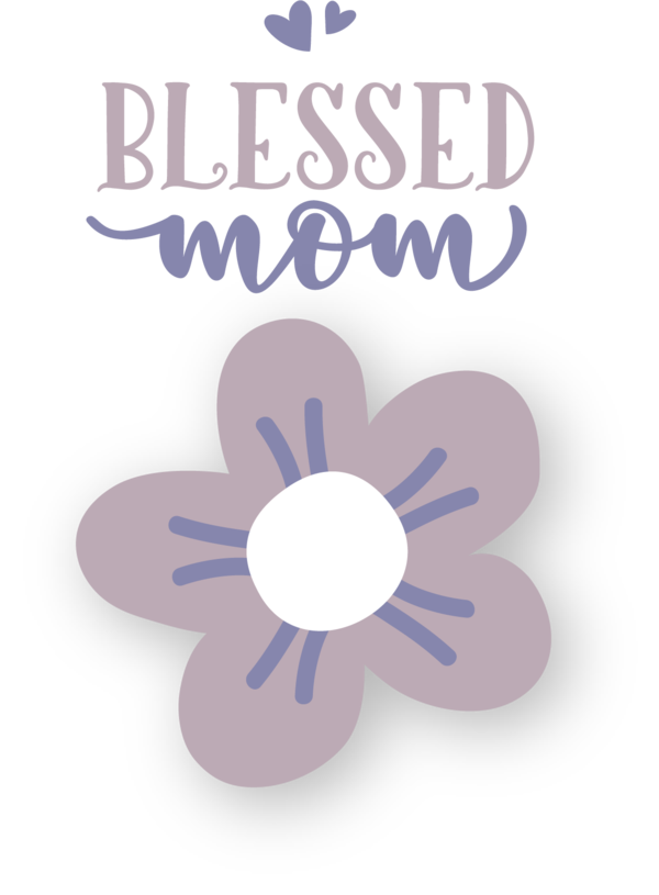 Transparent Mother's Day Flower Design Font for Blessed Mom for Mothers Day