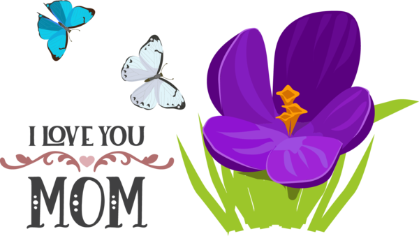 Transparent Mother's Day Plant Flower Herbaceous plant for Love You Mom for Mothers Day