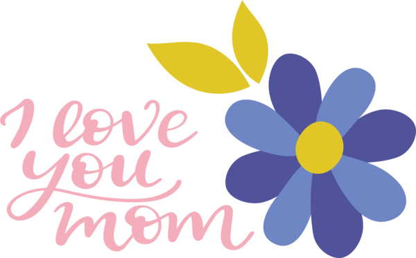 Transparent Mother's Day Floral design Logo Design for Love You Mom for Mothers Day